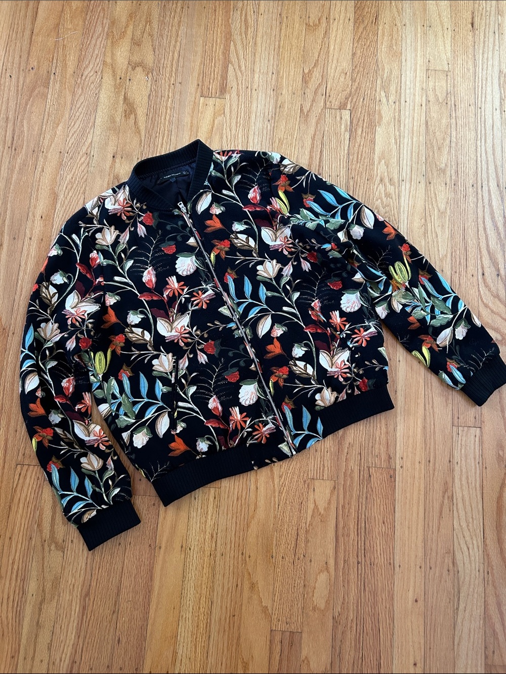 Vintage Zara Floral Bomber Jacket